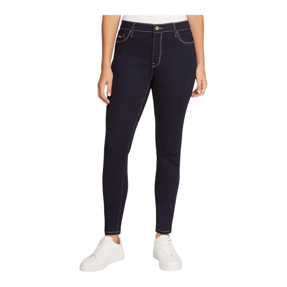 Nine West Women’s Cigarette Mid Rise Skinny Stretch Jeans Size 4 Rinse Deco